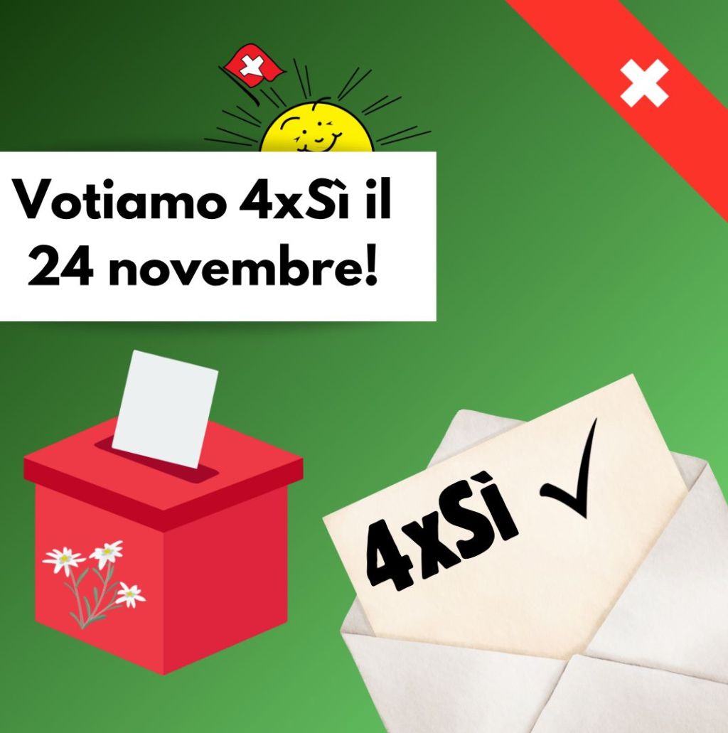 Votiamo 4xSì il 24&nbsp;novembre!